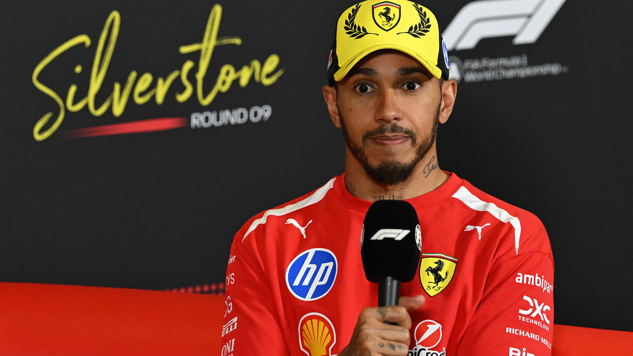 Lewis Hamilton on the podium before the Belgian Grand Prix weekend