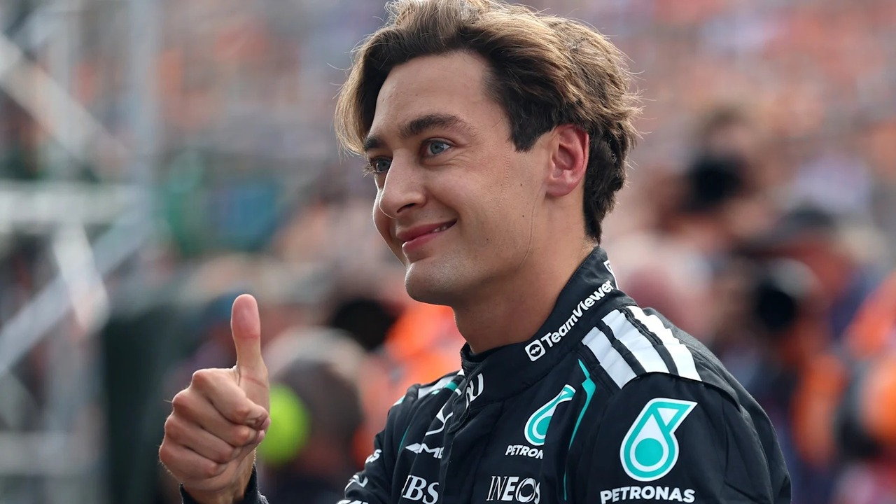 George Russell reaguje po zisku pole position ve Sprintu v Zandvoortu